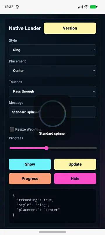Ring native loader preview