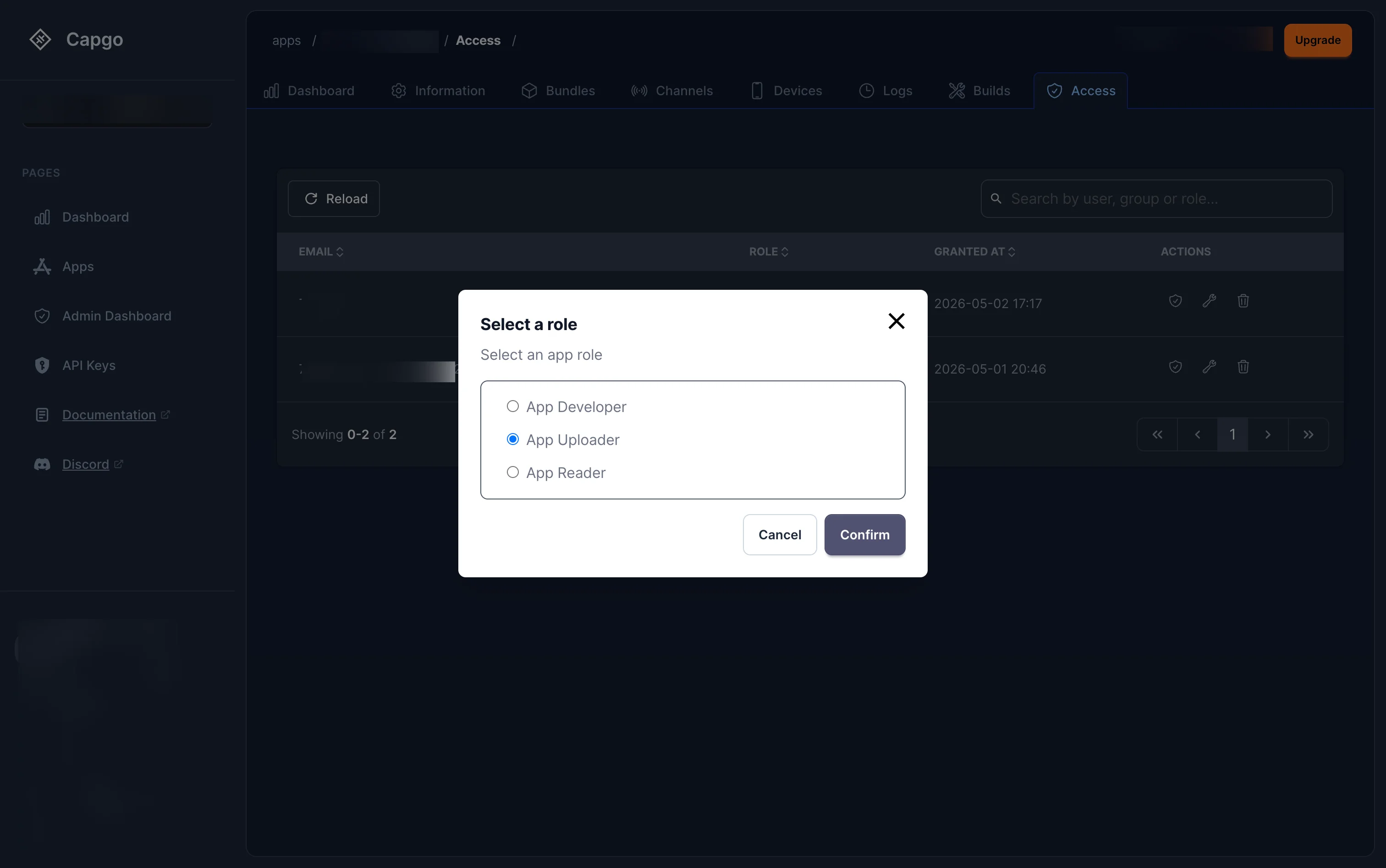 Select an app role