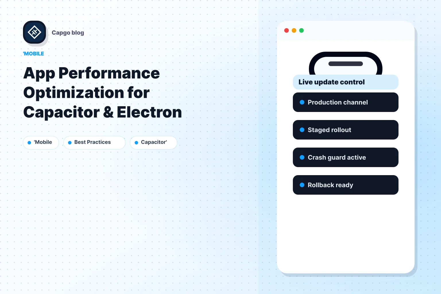 App Performance Optimization for Capacitor & Electron