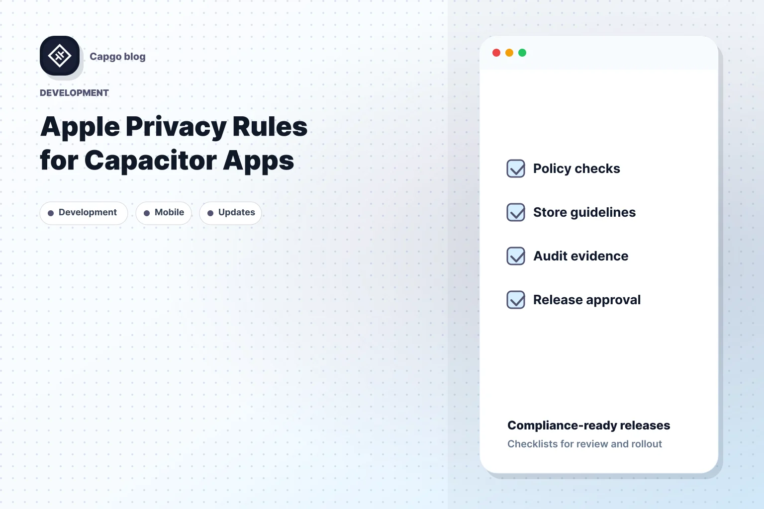 Apple Privacy Rules for Capacitor Apps
