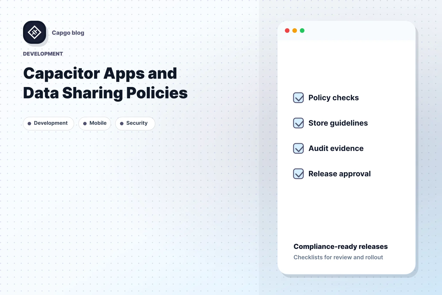 Capacitor Apps and Data Sharing Policies