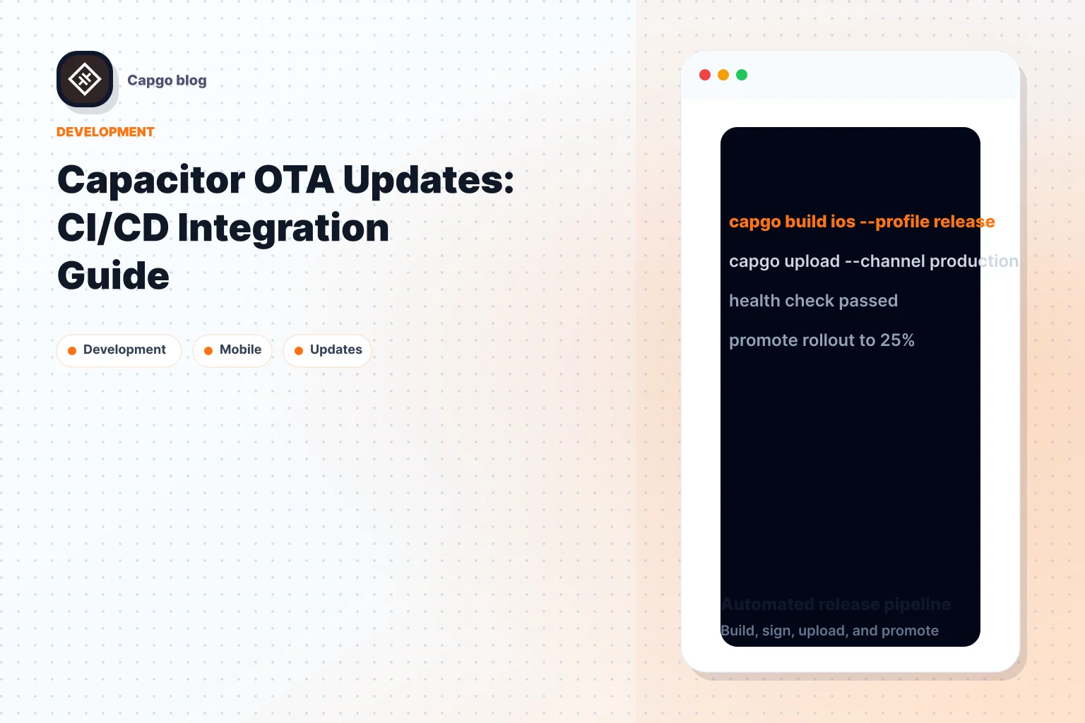 Capacitor OTA Updates: CI/CD Integration Guide