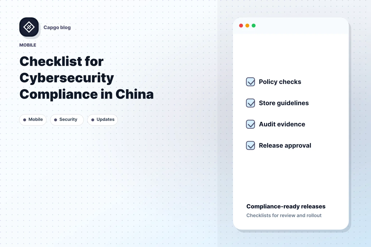Checklist for Cybersecurity Compliance in China