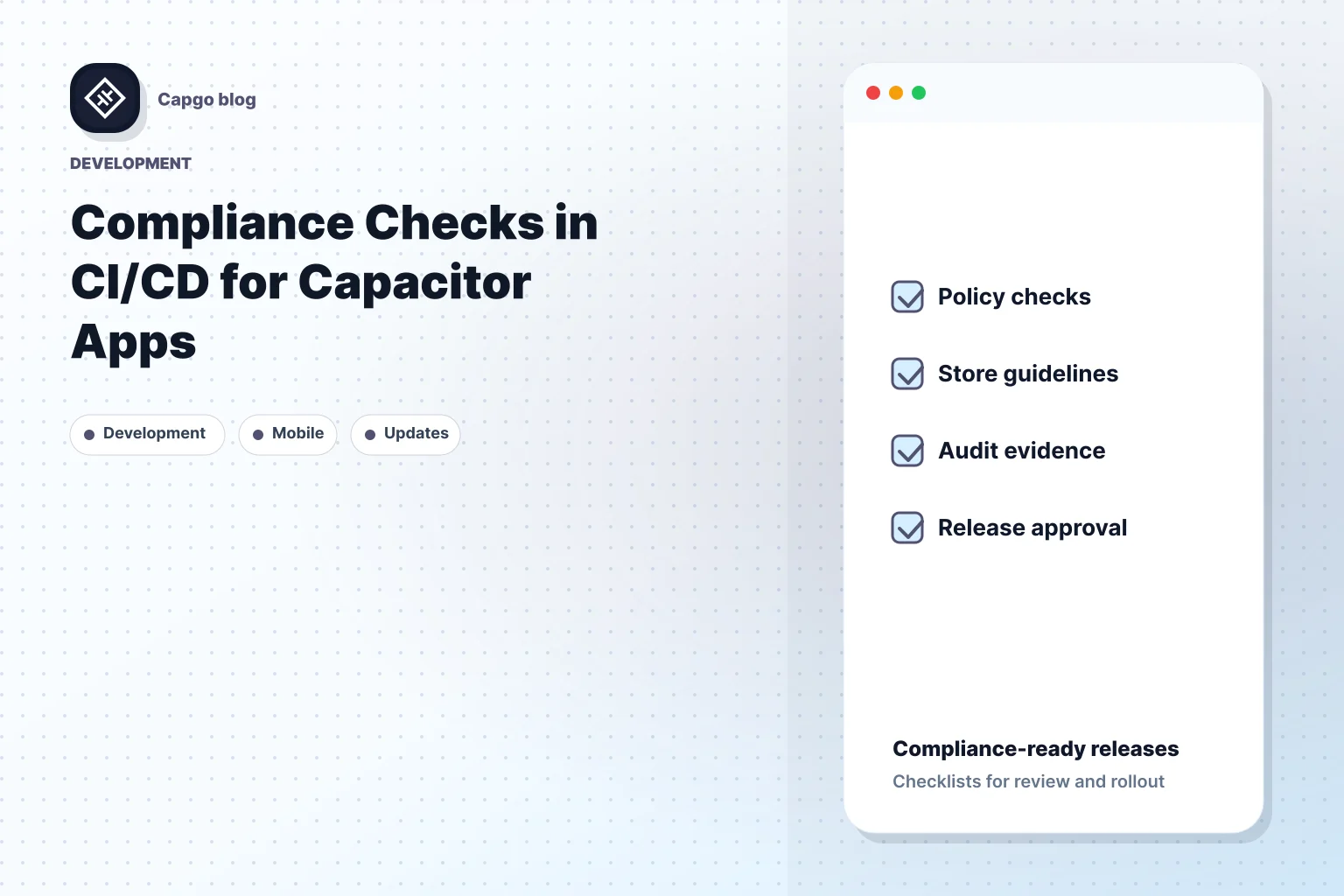 Compliance Checks in CI/CD for Capacitor Apps