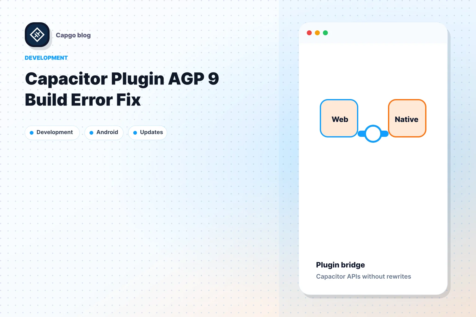 Capacitor Plugin AGP 9 Build Error Fix