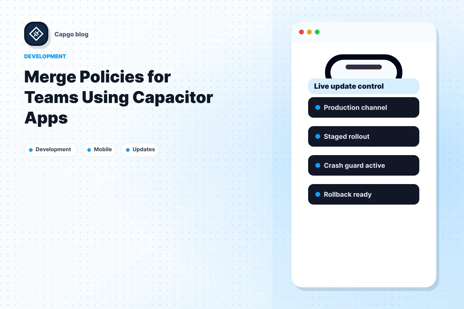 Merge Policies for Teams Using Capacitor Apps