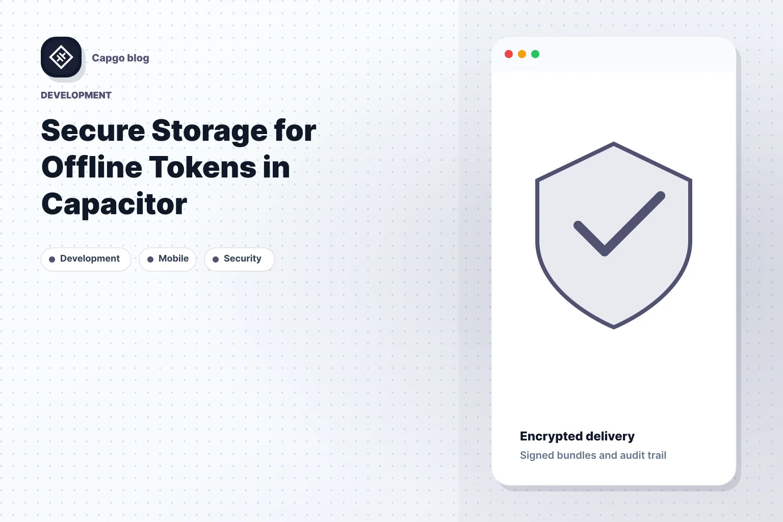 Secure Storage for Offline Tokens in Capacitor