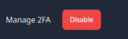 MFA disable button