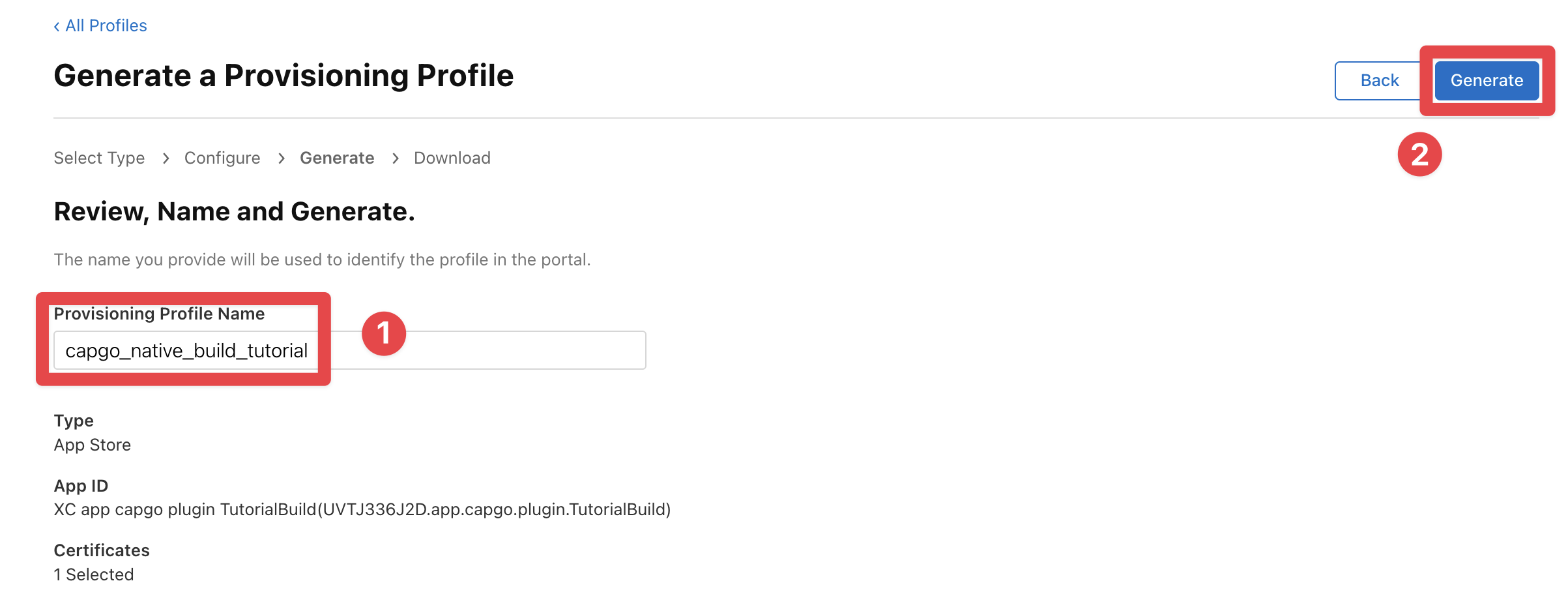 Apple Developer name profile