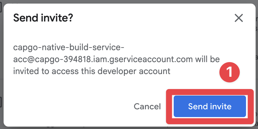 Google Play Console confirm invitation