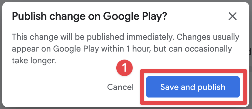 Google Play Console confirm publication