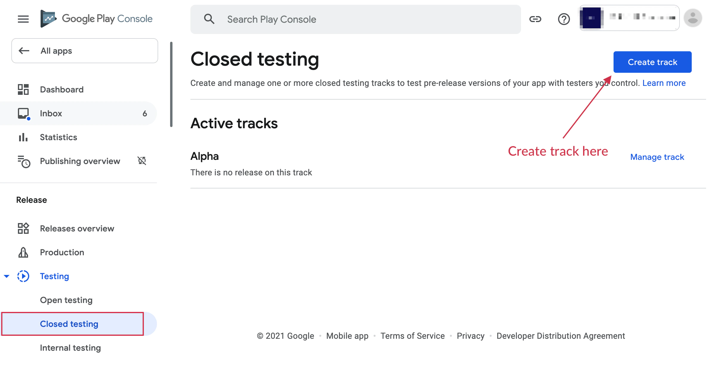 Create testing track