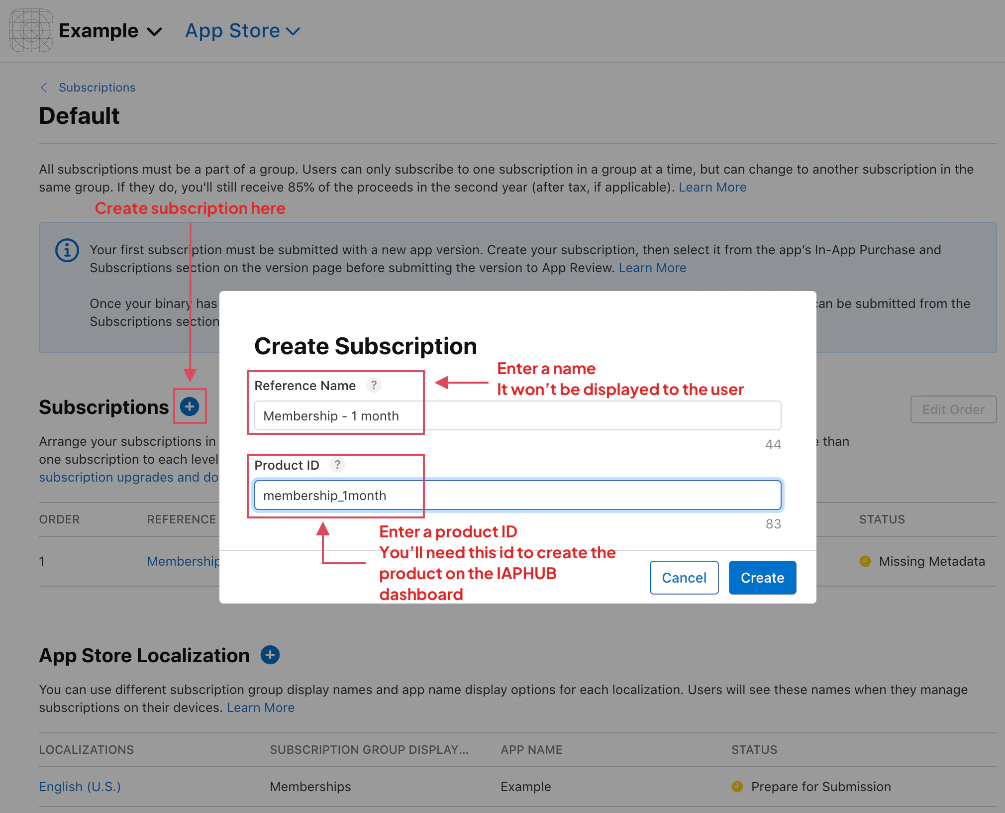 Enter subscription details