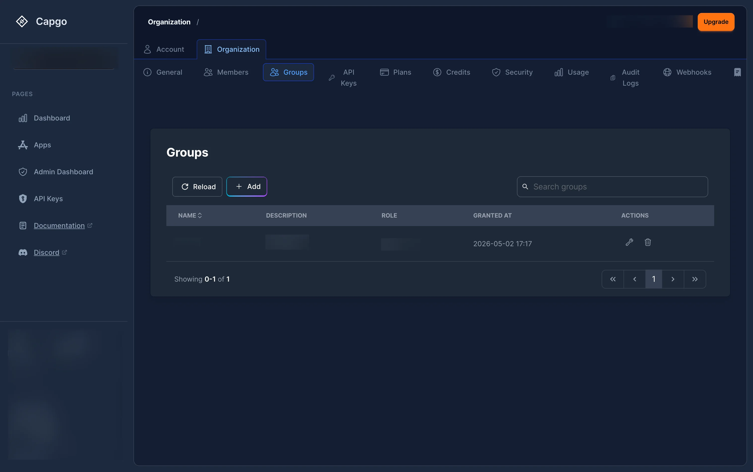 Groups list