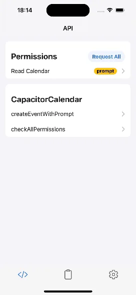 iOS demo of native calendar event creation