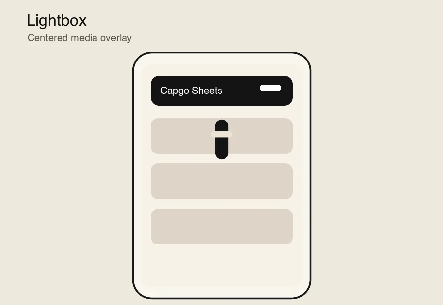 Animated Lightbox demo for @capgo/capacitor-sheets