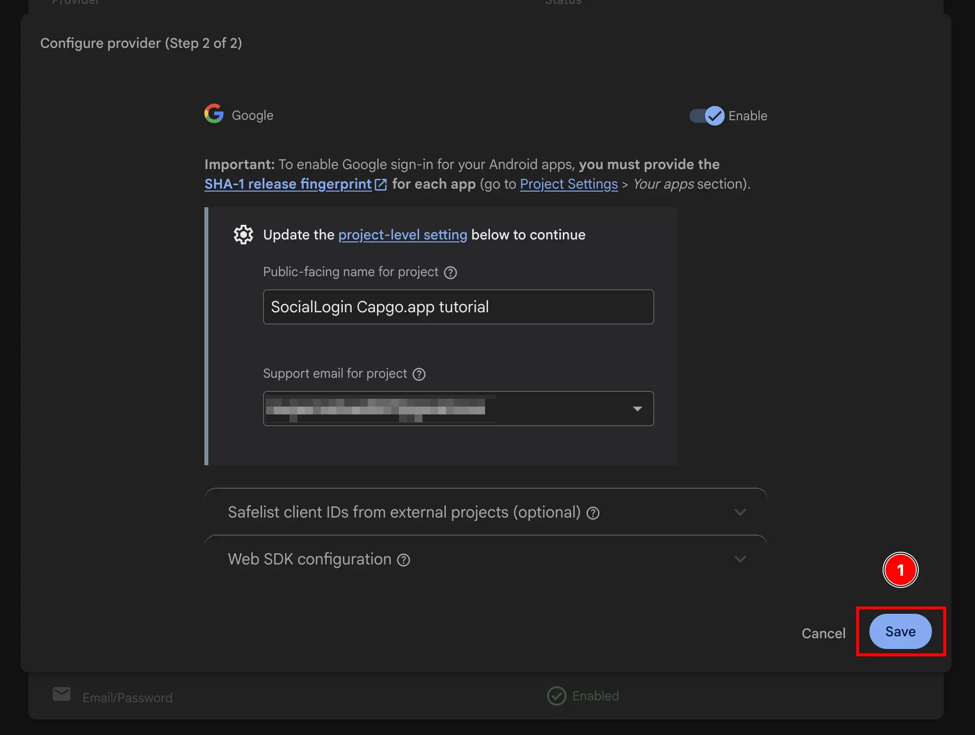 Firebase save public facing name