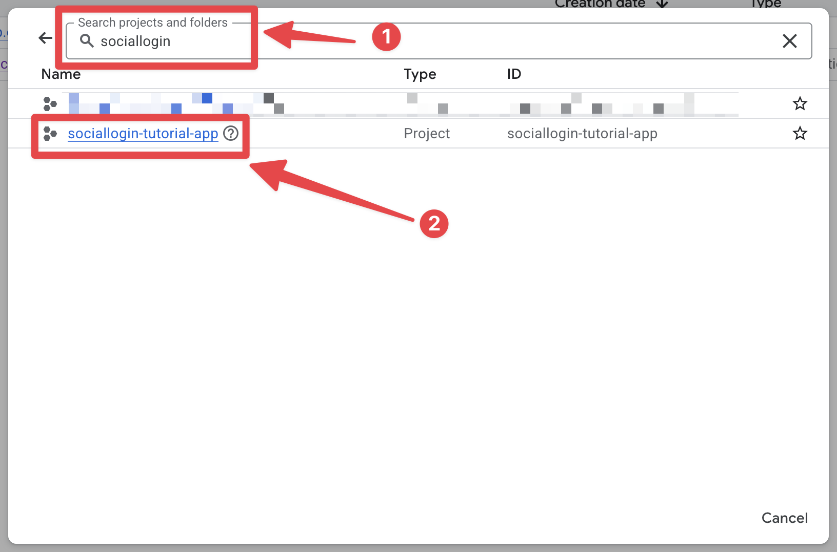 Firebase Project Selector Project