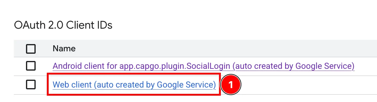Google Cloud Console Web App Select