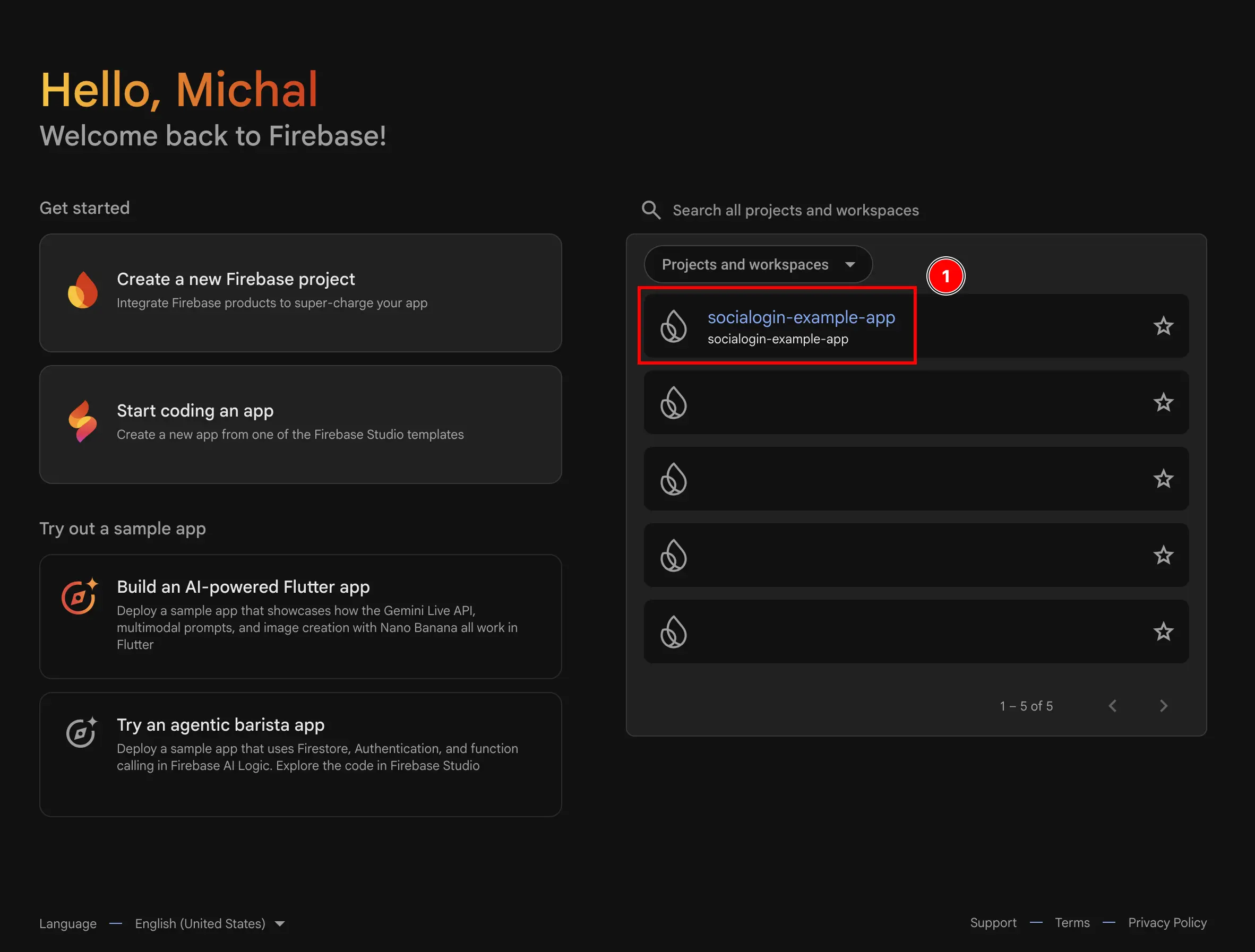 Firebase Project Selector